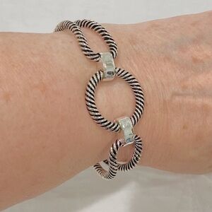 Woman bracelet silver size 8” long brooch